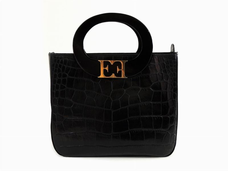 Borsa a Mano in Pelle Nera, Escada