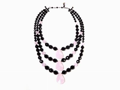 Collana in Onice e Quarzo Rosa, Giorgio Armani