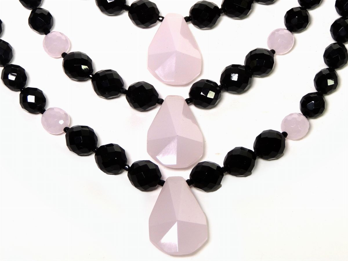 Collana in Onice e Quarzo Rosa, Giorgio Armani