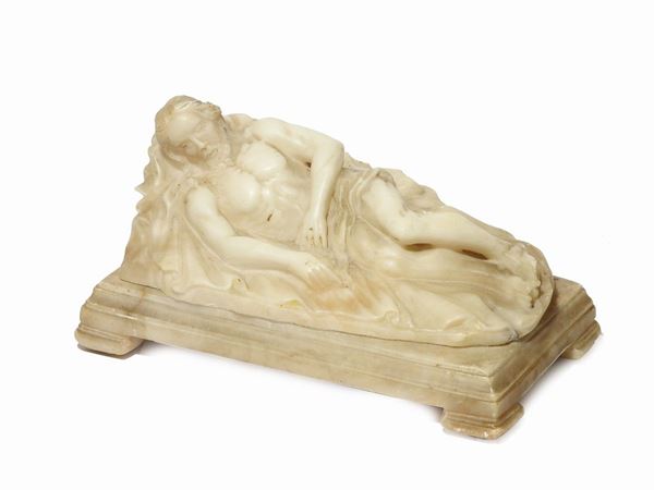 An Alabaster Sculpture of the Dead Christ