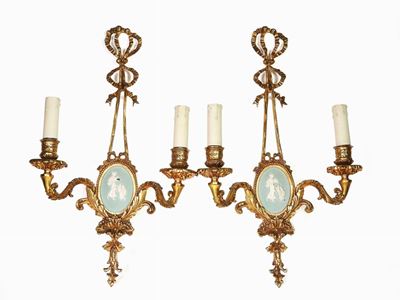 Coppia di Appliques in Bronzo Dorato
