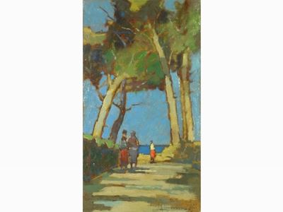 Paesaggio Marino con Personaggi