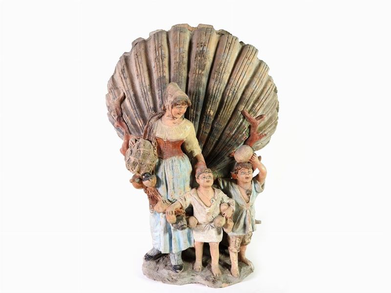 Grande Gruppo in Terracotta Policroma