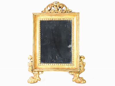 Specchiera in Legno Intagliato e Dorato