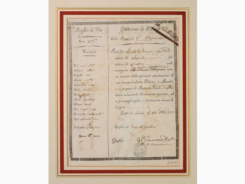 Antico Documento di Viaggio