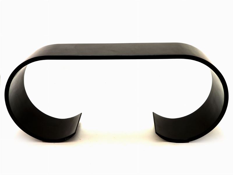 Console in Legno Curvato Laccato Nero