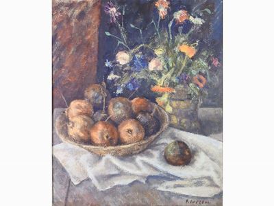 Natura Morta con Melograni e Fiori