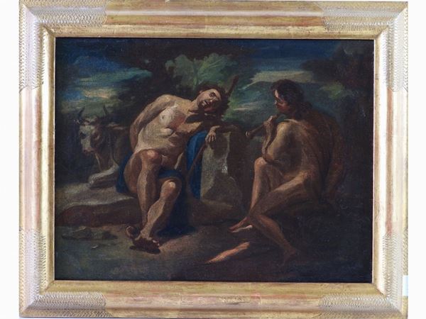 Scuola italiana del XVII/XVIII secolo - Mercurio che addormenta Argo