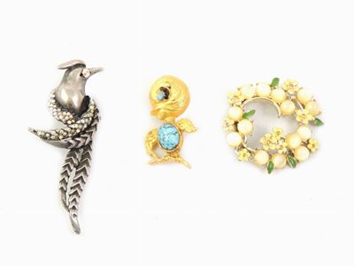Tre Spille in Metallo e Strass