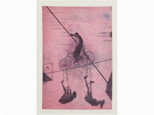 Maril&#249; Eustachio : Funambulist with Bicycle  - Auction Modern and Contemporary Art - II - Maison Bibelot - Casa d'Aste Firenze - Milano