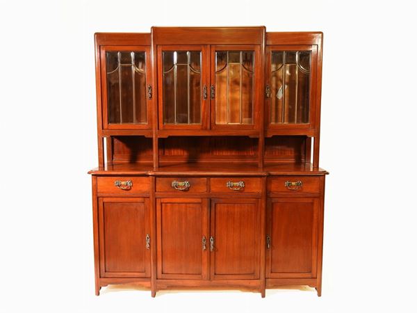 A Walnut Cupboard With Vitrine Cabinet  (1920-30s)  - Auction Furniture, Silver and Curiosities from a Roman House - I - Maison Bibelot - Casa d'Aste Firenze - Milano