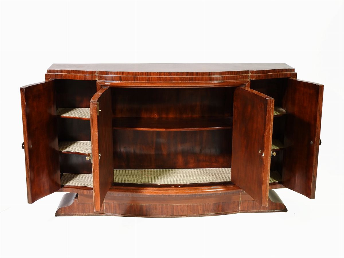 Credenza Impiallacciata in Palissandro e Radica