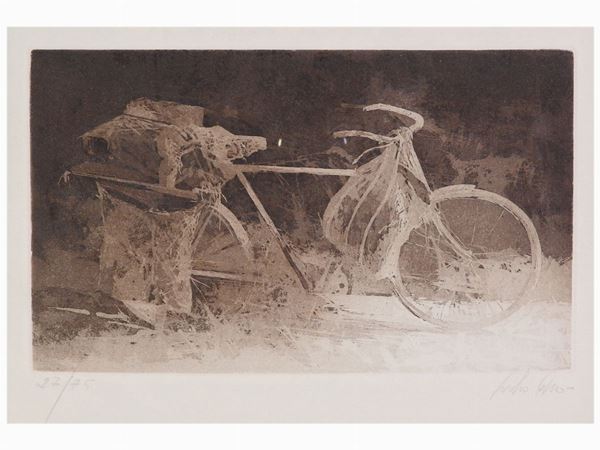 Pedro Cano : Bicicletta  - Asta Arte Moderna e Contemporanea / Una scelta di opere su carta dalla Collezione Vasile - II - Maison Bibelot - Casa d'Aste Firenze - Milano