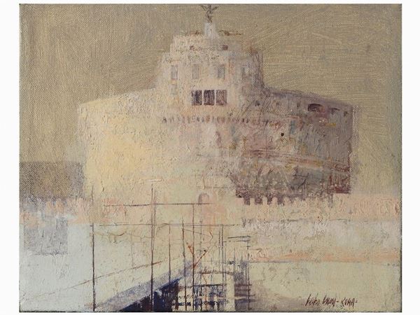 Pedro Cano : View of The Castel Sant'Angelo in Rome  - Auction Modern and Contemporary Art - II - Maison Bibelot - Casa d'Aste Firenze - Milano