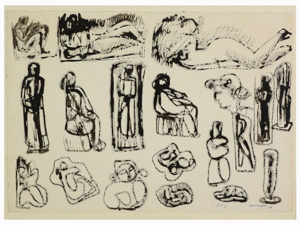 Giuseppe Mazzullo : Study for Sculptures  ((1913-1998))  - Auction Modern and Contemporary Art - II - Maison Bibelot - Casa d'Aste Firenze - Milano