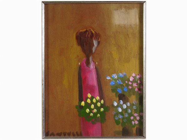 Eliano Fantuzzi : Figure with Flowers  ((1909-1987))  - Auction Modern and Contemporary Art - II - Maison Bibelot - Casa d'Aste Firenze - Milano