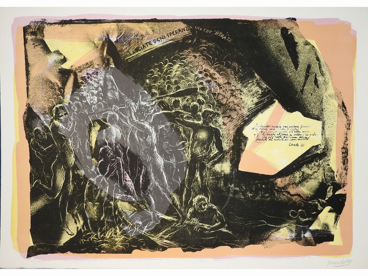 Quinto Martini - Omaggio a Dante, 34 Litografie per L'inferno 1974
