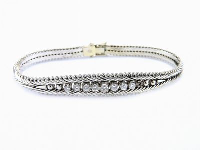 Bracciale in Oro Bianco e Diamanti