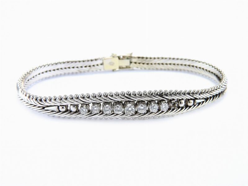 Bracciale in Oro Bianco e Diamanti