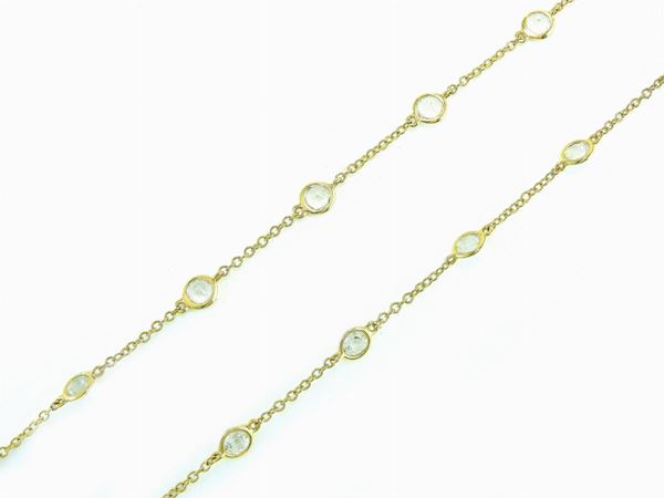 Yellow gold necklace with rock crystals  - Auction Jewels - Maison Bibelot - Casa d'Aste Firenze - Milano