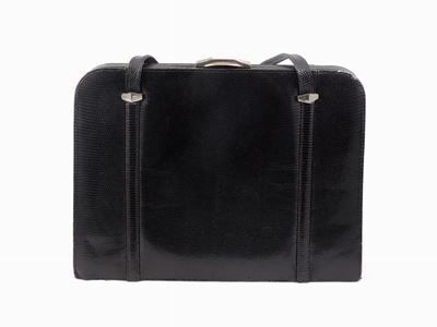 Borsa a Mano in Lucertola Nera