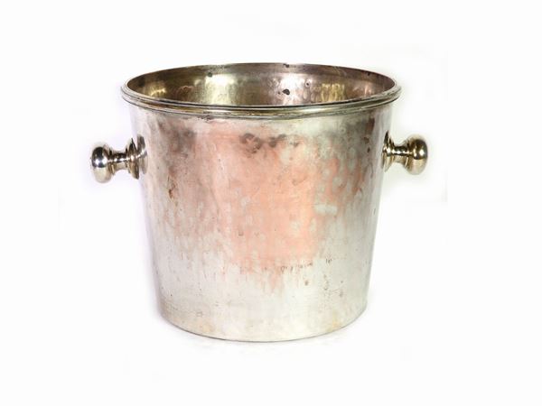 An Old Silver on Copper Ice Bucket