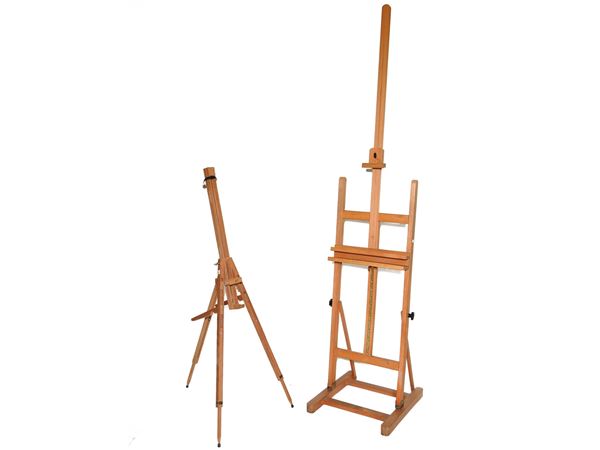 Two Modern Wooden Easels