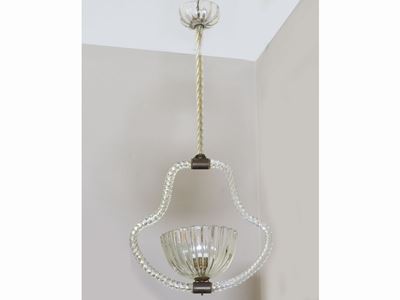 Lampadario in Vetro Soffiato Incolore