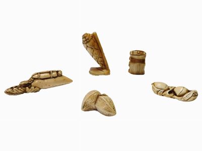 Cinque Netsuke in Avorio