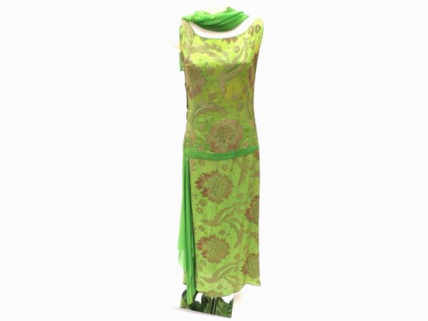 Two green silk dresses