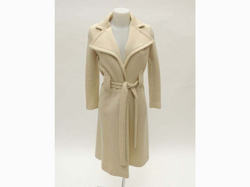 Cappotto Trequarti in Jersey Beige