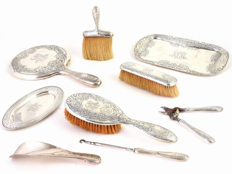 Servito da Toilette in Argento Sterling