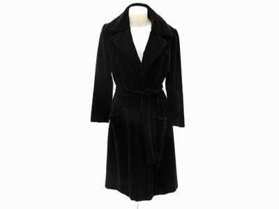 Cappotto Trequarti in Velluto Nero