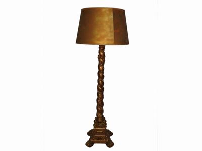 Colonna in Legno Intagliato e Dorato