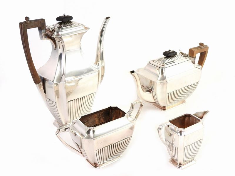 Servito da Te e Caffè in Metallo Argentato