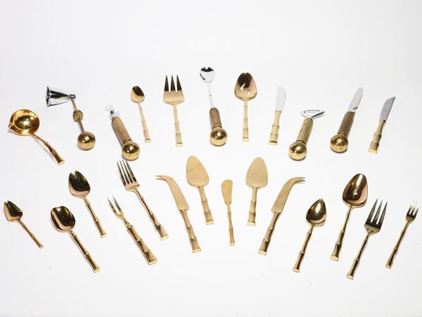 A Gilded Metal Cutlery Set