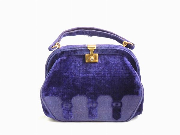 Purple velvet handbag, Roberta di Camerino