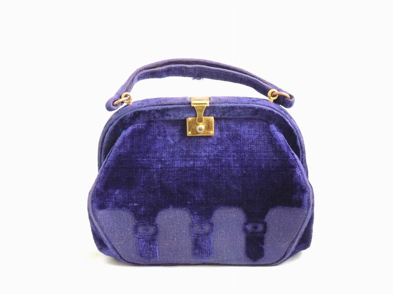 Borsa a Mano in Velluto Viola, Roberta di Camerino