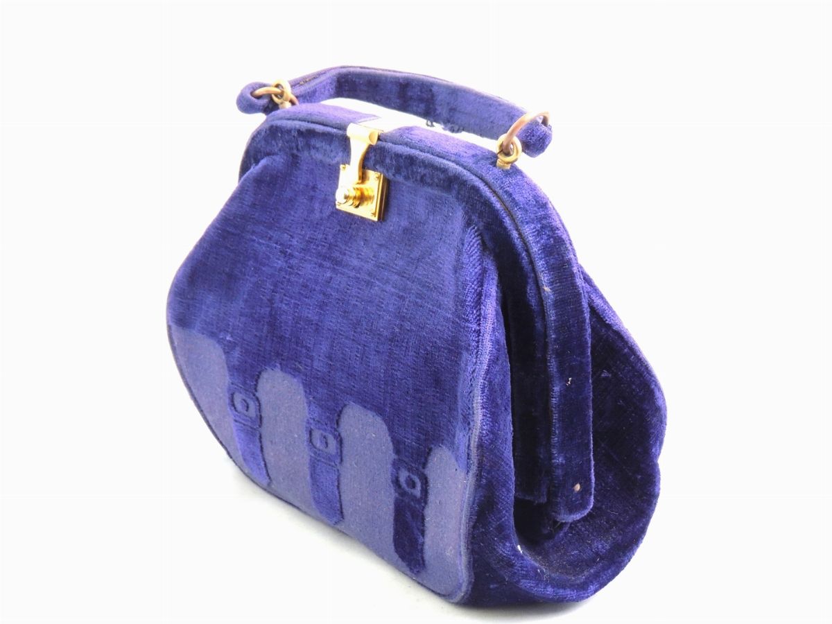 Borsa a Mano in Velluto Viola, Roberta di Camerino