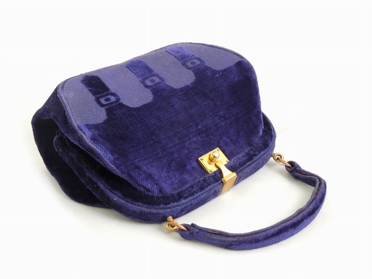 Borsa a Mano in Velluto Viola, Roberta di Camerino