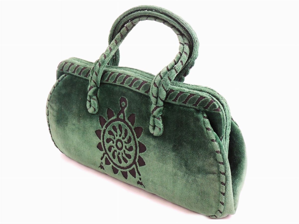 Borsa a Mano in Velluto Verde, Roberta di Camerino