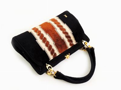 Borsa a Mano in Velluto Nero, Roberta di Camerino