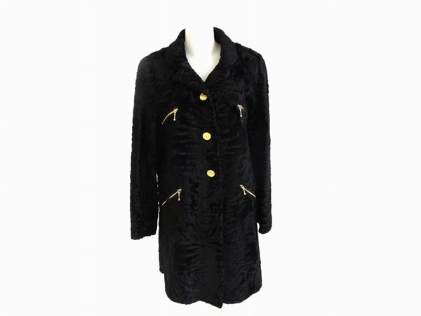 Black astrakan coat