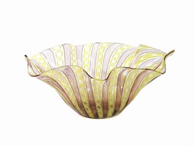 Vaso a Fazzoletto in Vetro Soffiato Zanfirico
