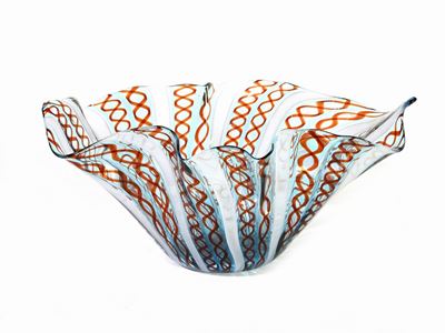 Vaso a Fazzoletto in Vetro Soffiato Zanfirico