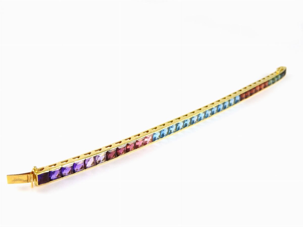 Bracciale in Oro Giallo con Pietre Semipreziose