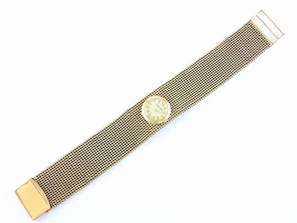 Bracciale orologio Jaeger Le Coultre in oro giallo 375/1000 a maglia milanese