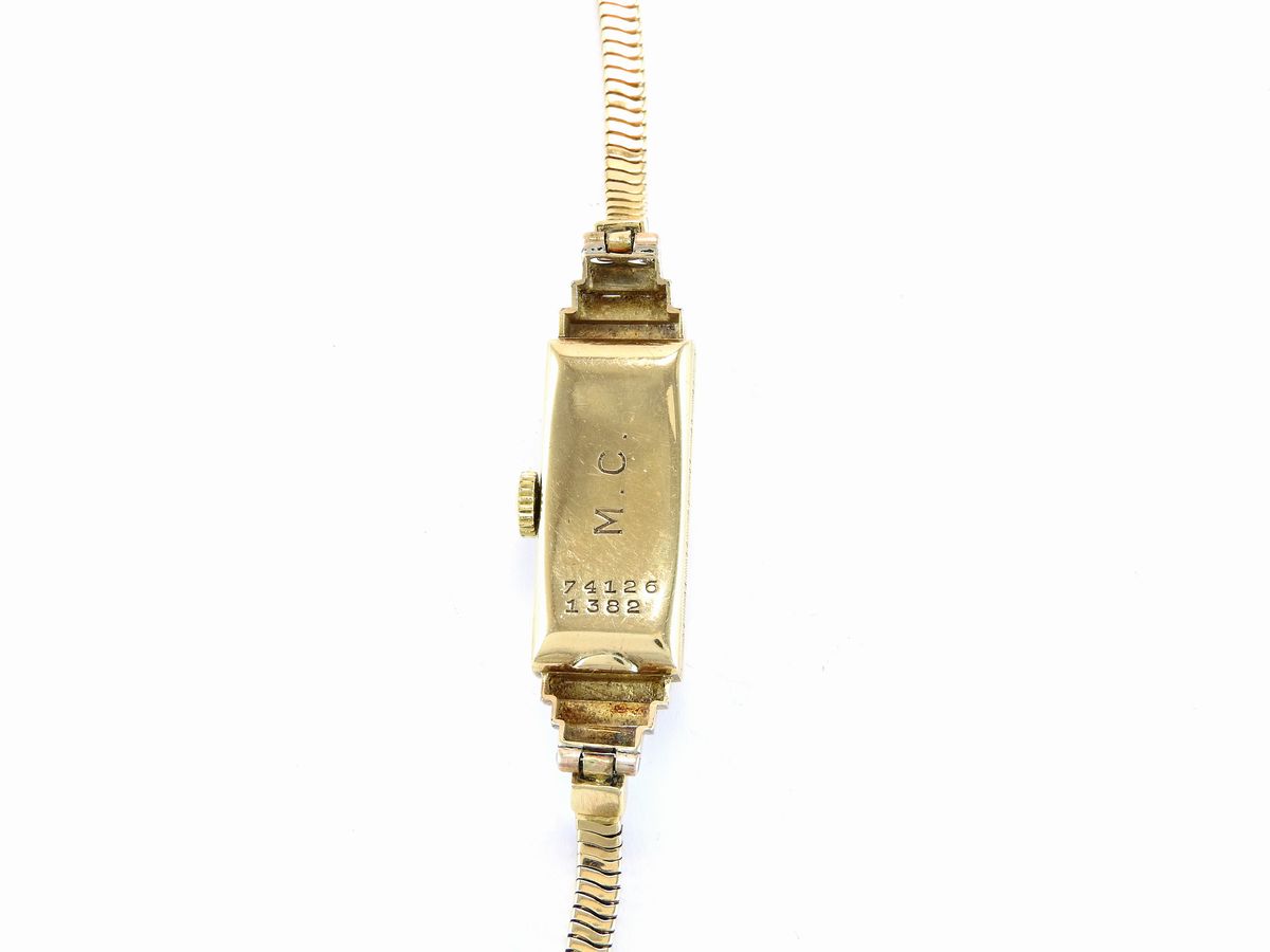 Orologio Rolex Baguette da Polso per Donna in Oro Giallo 375/1000