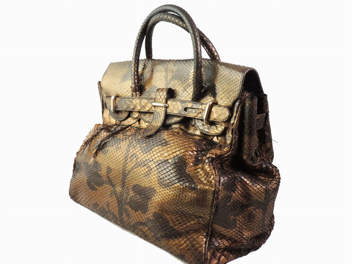 Borsa in Pitone Dipinto, Mauro Volponi