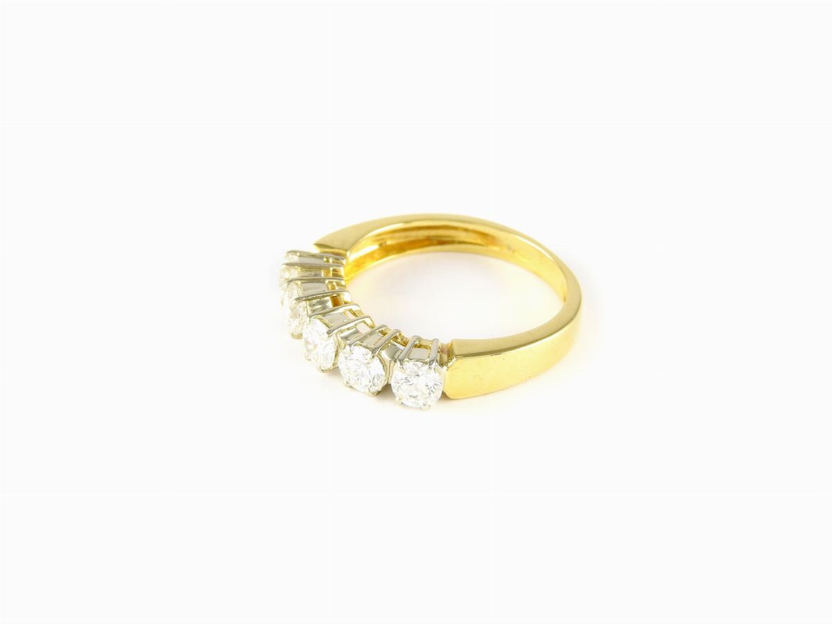 Fede in Oro Bianco e Giallo con Diamanti